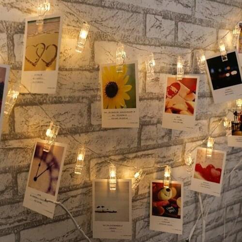 6M 40 Lights LED Wall Deco Light String Romantic Glowing Photo Clip Fairy Light USB Photo Wall Cafe Bar Home Wall Decor Pendant