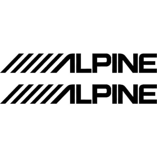 Alpine Audio Speakers Stereo Amplifier Sounds Decal Car Sticker JDM Styling Vinyl Decal Black/Silver Good Quality Car Stickers