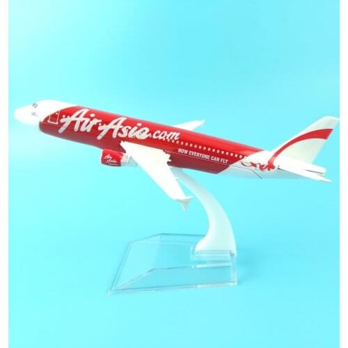 AIR PASSENGER PLANE AIR ASIA AIRCRAFT MODEL MODEL PLANE SIMULATION 16CM ALLOY CHRISTMAS TOYS GIFTS CHILDREN