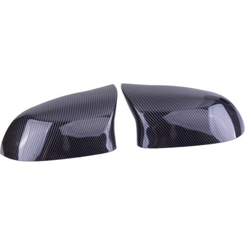 2Pcs Carbon Fiber Style Side Rearview Mirror Cover Cap Fit For BMW H3 H4 H5 H6 F25 F26 F15 F16 2015-2017 51167365113 51167365114
