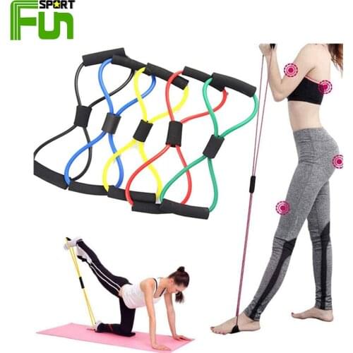 STARFUN Yoga Resistance Bands Gym Fitness Pull Rope 8 Word Chest Expander Elastic Muscle Training Sports Exercise Tension Rope