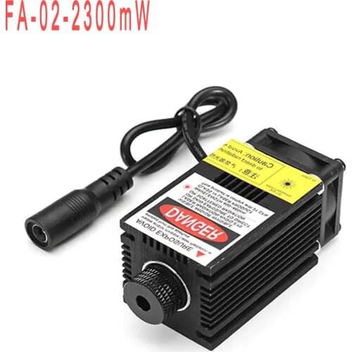FA02-2300 405nm 2300mW Blue Laser Module DC 12V Heat Sink Cooling Fan DIY Laser Engraver for EleksMaker