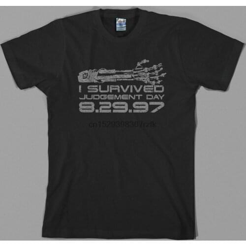Terminator T Shirt survived judgement day t2 skynet cyberdyne schwarzenegger 800