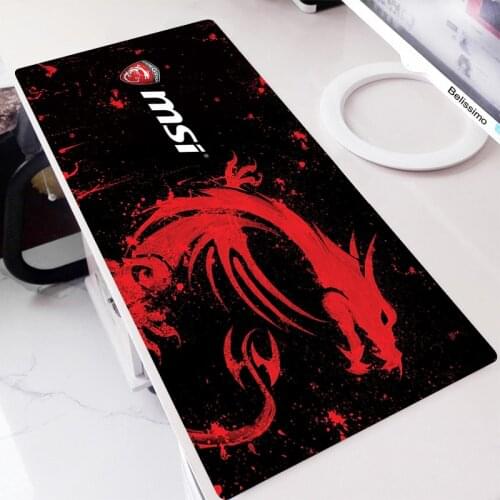 Gaming Computer Desk Mat Cute Mousepad MSI Logo Mouse Pad Gamer Accessories MouseMat Kawaii Mausepad Xxl 900x400 For Laotop Pad