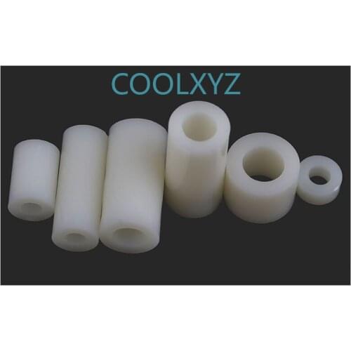 Insulation column plastic post straight through column nylon sleeve ABS gasket round hole pillar interval column M3M4M5 50Pcs