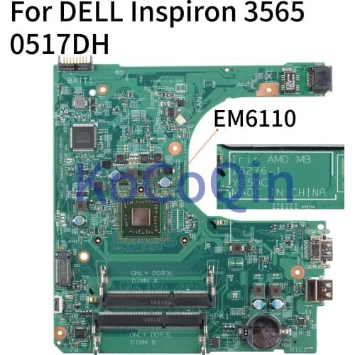 KoCoQin Laptop motherboard For DELL Inspiron 3555 EM6110 CPU Mainboard CN-0517DH 0517DH 15276-1