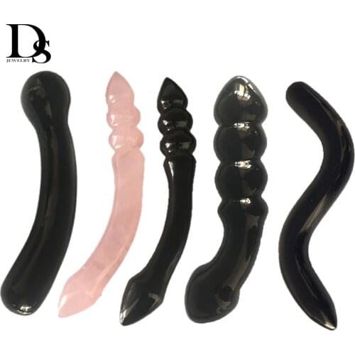 Natural Quartz Crystal Massage Wand,Obsidian Massage Wand,Rose Quartz Massage Wand Large Crystal Yoni Massage Tool AS Women Gift