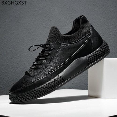 Sports Shoes for Male Black Men Sneakers Luxury Brand Leather Casual Shoes Men Running Shoes for Man 2021 Zapatillas De Hombre