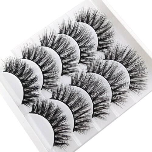 NEW5 pairs Crisscross natural false eyelashes fake lashes long makeup 3d mink lashes eyelash extension mink eyelashes for beauty