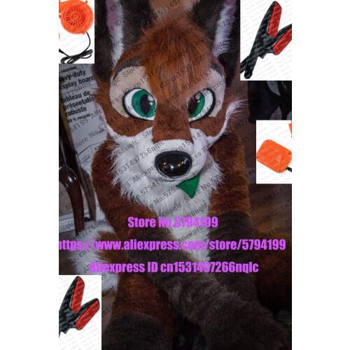 NEW BROWN GREEN 3d EYES HUSKY Dog Wolf Furry Fursuit Suit Costume Cosplay Animal Party Fancy Dress Carnival Birthday Gift