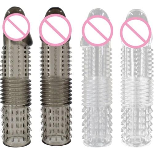 Penis Enlargement Sleeve Condoms Reusable Male Extension Cock Sleeve Sex Toys for Men Delay Dildo Enhancer Adult Sex Products 18