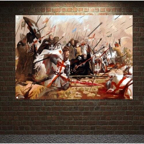 Knights Templar Posters Wall Art Knights Templar Armor Retro Posters Canvas Painting Home Decor Ornaments Mural Wall Sticker q1