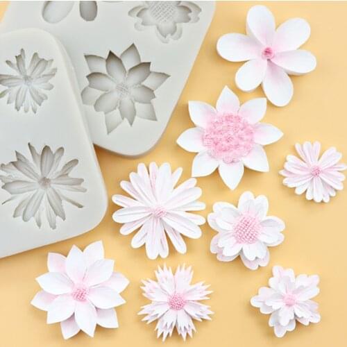 1 piece of daisy silicone mold decoration tool, chocolate mold cake, Gumpaste mold, Sugarcraft, kitchen utensils