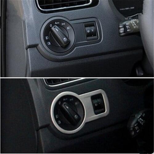 Car Interior Headlight Switch Decorative Frame trim sticker Fit For Volkswagen Polo 2011-2017 Car Styling