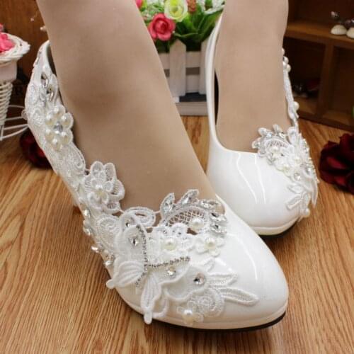 Ivory wedding shoes woman fashion luxury european style HS021 womans high heeled wedding pumps shoes pearls bridal shoes