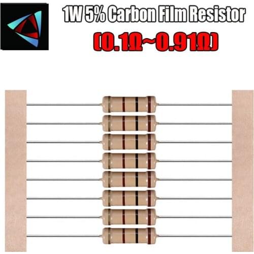 20pcs 1W 5% Carbon Film Resistor 0.1 0.12 0.13 0.15 0.18 0.2 0.22 0.24 0.27 0.3 0.33 0.39 0.47 0.5 0.56 0.62 0.68 0.75 0.82 ohm