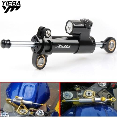 With XJ6 Universal Motorcycle CNC Steering Dampers Stabilizer Safety Control For YAMAHA XJ6 XJ 6 XJ6 N XJ6 DIVERSION XJ600