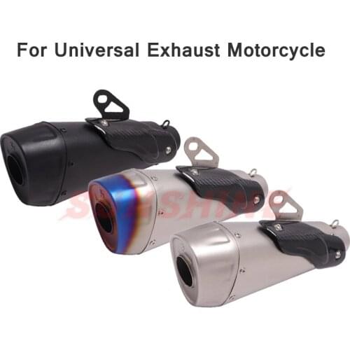 Universal Exhuast Motorcycle Escape Moto Muffler Motorcross Pipe Pitbike Carbon Fiber Modified For Suzuki ZX6R Z400 K8 Z900 MT03