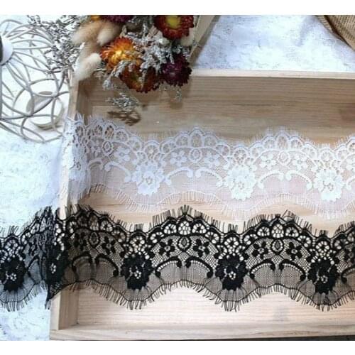 High Quality Eyelash Lace Accessories Wide 9CM Handmade Diy Dress Scarf veil Stitching Fabric