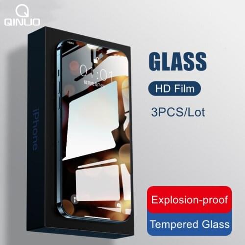 3PCS Tempered Glass Film For iPhone 13 Mini 12 11 Pro Max 7 8 6 6s Plus X XR XS Max Screen Protector Full Cover Protective Glass