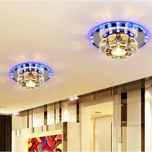 Corridor Mirror Ceiling Lamp Aisle Veranda Lighting Contemporary Crystal Surface Mounted LED Ceiling Lights For Living Room L96