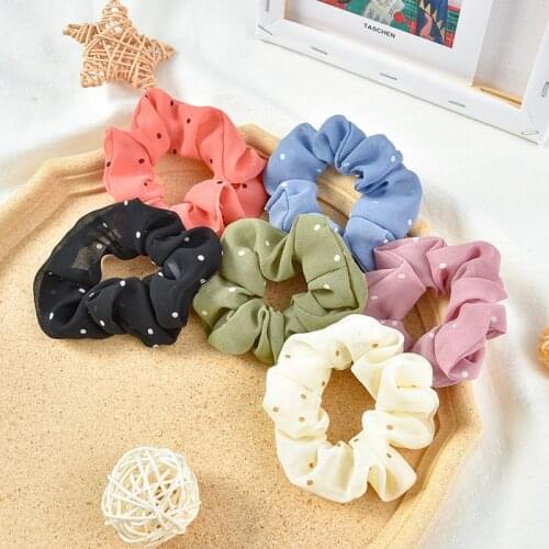Summer Women Girls Colors Chiffon Fabric Lattice Printing Hair Bands Ladies Soft Scrunchies Rubber Bands Female Hair Accessories