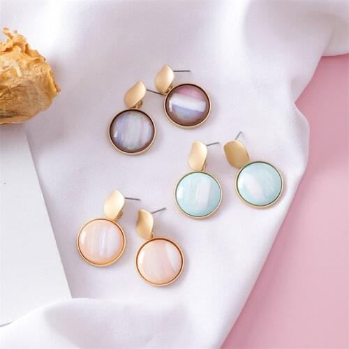 2020 Fashion Korean Round Sweet Abstract Texture Drop Earrings Dangle Earrings Wedding Geometric Jewelry For Women Gifts