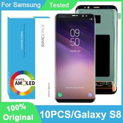 10PCS/Lot 5.8'' Original Super AMOLED Display For Samsung Galaxy S8 G950F G950FD Full LCD Touch Screen DIgitizer Repair Parts