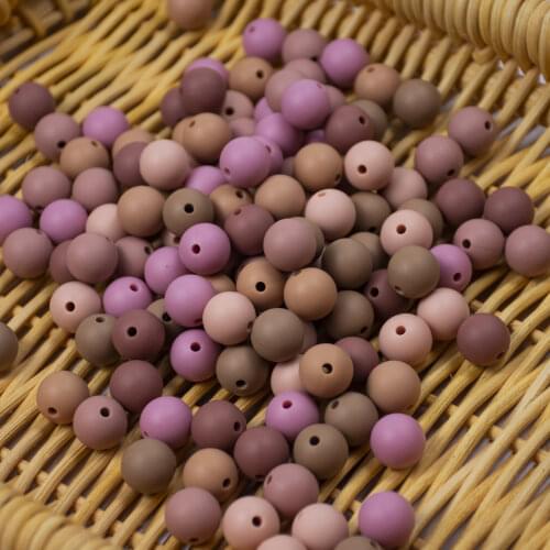 Teeny Teeth 10 PCS Metallic Light Gold 12-15 MM Food Grade Round Silicone Beads Baby Teething Toys DIY Pendant Silicone Teether