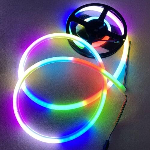 13mm diameter;360 degree viewing,2m long/SK6812-2427 DC5V 120pixels/m addressable pixel rgb neon strip light;IP67
