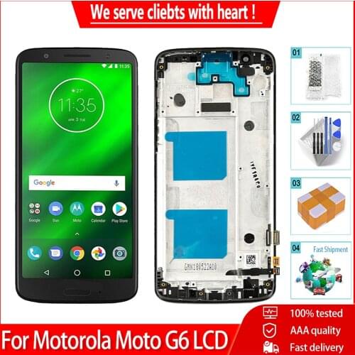 5.7" Original For Moto G6 XT1925 XT1925-3 XT1925-5 LCD Display Screen Digitizer With Frame Replacement For Motorola Moto G6 lcd