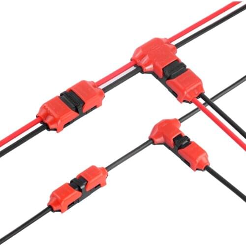 5PCS 1/2 Pin I T Type Quick Wire Splice Connectors 22-18AWG For Led Strip Car Solderless Low-voltage Electronic Wire Connector
