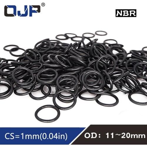 50PCS/lot Rubber Ring Black NBR Sealing O-Ring CS:1mm OD11/12/13/14/15/16/17/18/19/20mm O Ring Seal Nitrile Gasket Oil Ring