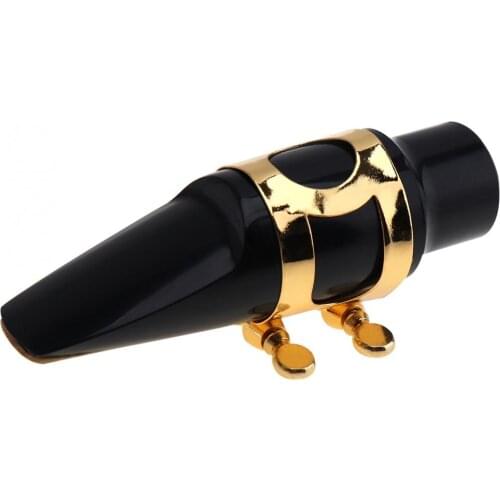 BlackProfessional Alto Sax Saxophone Mouthpiece Musical Instrument Accessories with Ligature and Cap