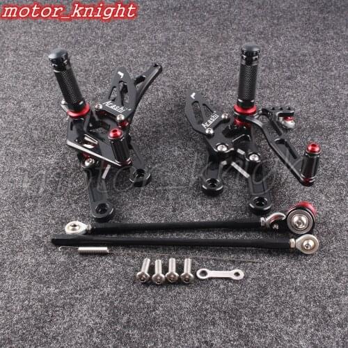 Motorcycle Rearset Black Rear Sets Foot Pegs Adjustable For Honda 2004-2007 CBR1000RR 2003-2006 CBR600RR