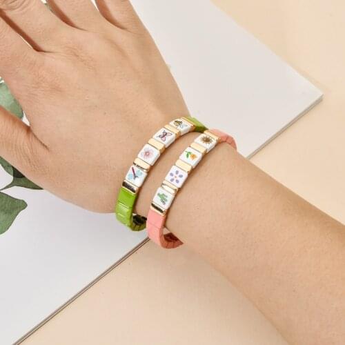 DIY Handmade Enamel Bohemian Beads Charm Bracelet New Design Beach Elastic Stretch Bracelets For Women Girls Cute Party Gifts