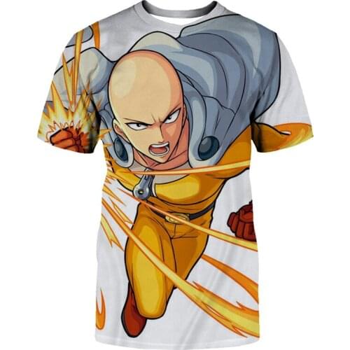 2021 Summer New Men Women T-Shirt 3D Print Cute Anime One Punch Man Sweatshirt Fashion Harajuku Unisex Short Sleeve Streetwear