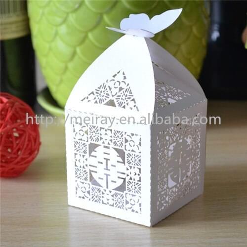 Chinese double happiness wedding candy box gift boxes wedding favor box laser cut