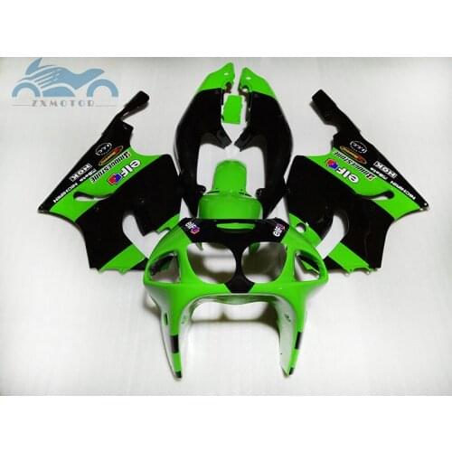 Aftermarket body parts Fairing kit for Kawasaki ninja ZX7R 96 97 98-03 green black road racing fairings set ZX 7R 1996-2003 OT09
