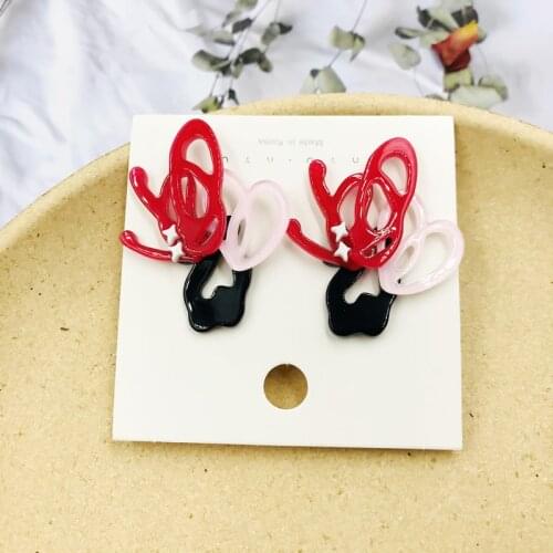 ZiccoWong Exaggerated Acrylic Pot Plant Shape Dangle Earring Long Fashion Flower Drop Dangle Earring For Women Jewelry Gift