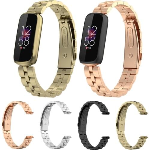 Metal Watch Bands For Fitbit Luxe SmartWatch Band Stainless Steel Sport Metal Wrist Strap Women Jewelry Bracelet Correa Belt