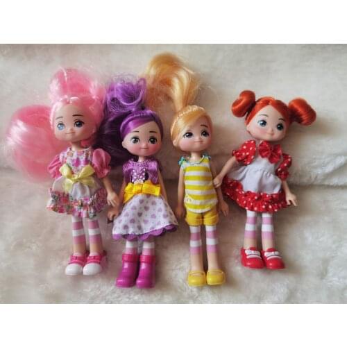 Cartoon kawaii with hair doll lovely strawberry shortcake girls dolls collect birthday gifts