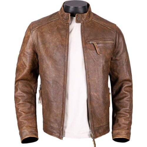 Simple Casual Mens Cowhide Coat Winter European and American Style Real Leather Jacket Waterproof Coats For Man XXXXL Overcoats