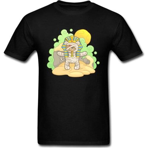 Mens Funny T-shirt Mummy Teddy Bear Print T Shirt Man Cotton Tshirt 100% Cotton Clothes Black Tops Cartoon Tees No Fade