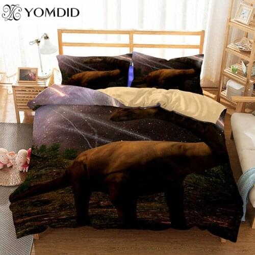 Polyester Bedding Set Cartoon Animal Duvet Cover With Pillowcase Dinosaur Pattern 3d Printed Bedding Set Home Bedroom Decor