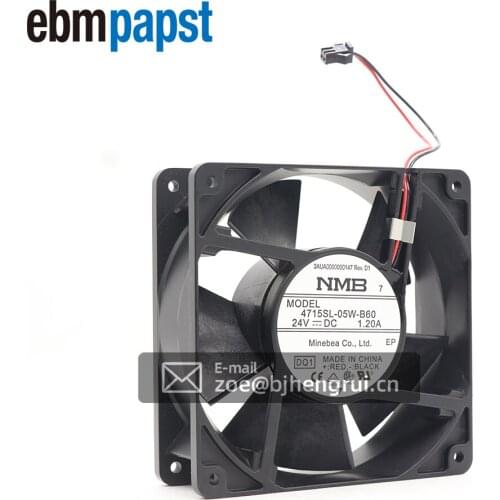 NMB 4715SL-05W-B60 DC Axial Fan Ball Bearing 24V 181CFM 59.5dB 119 X 119 X 38.4mm Waterproof Cooling Fan For Yaskawa Inverter