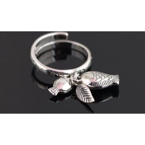 Wholesale S925 Pure Silver Fish Mouth Ring Female M2018y Delicate Hand Act The Role Of Style Restoring Ancient Ways