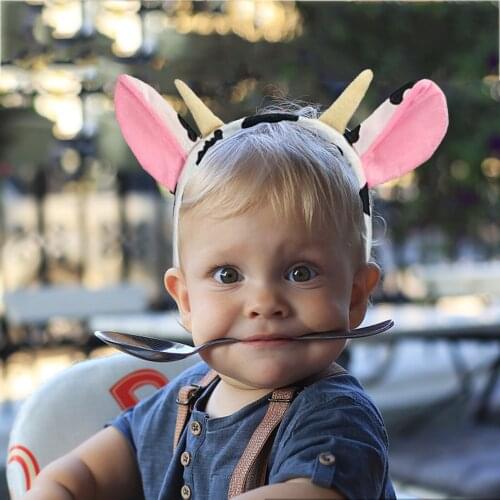 Kawaii Cartoon headband Kids Baby Children Girls Boys Cosplay Animal Cow Hair Clasp Headwear Party Hair New Accessories 2021