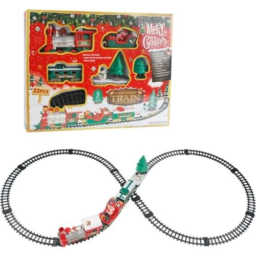 Christmas Simulated Electric Track Smokes Classical Model with with Realistic Sound and Lights Railway street View Boy Toys