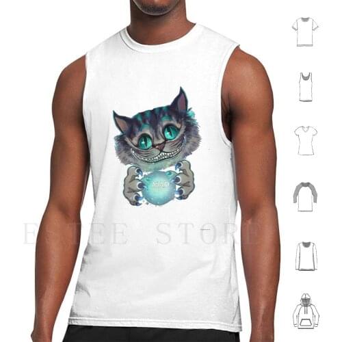 Mad ? Tank Tops Vest Sleeveless Alice Chat Cat Cheshire Mad Books Movies Cute Pop Culture Chesire Chesire Cat Alice In